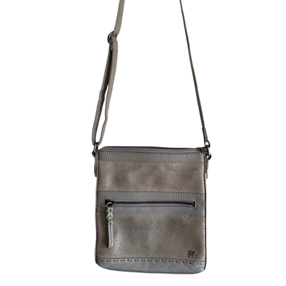 The Sak Gray Metallic Small Crossbody Bag